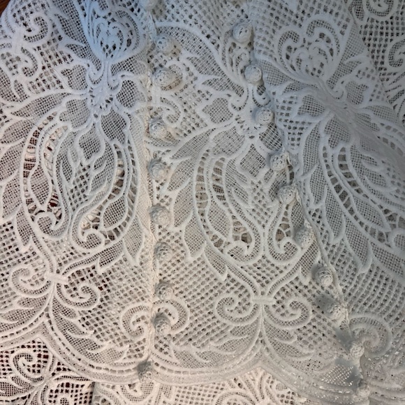 Anthropologie Yoana Baraschi crochet coverup boho dress women’s large embroider - Picture 5 of 11